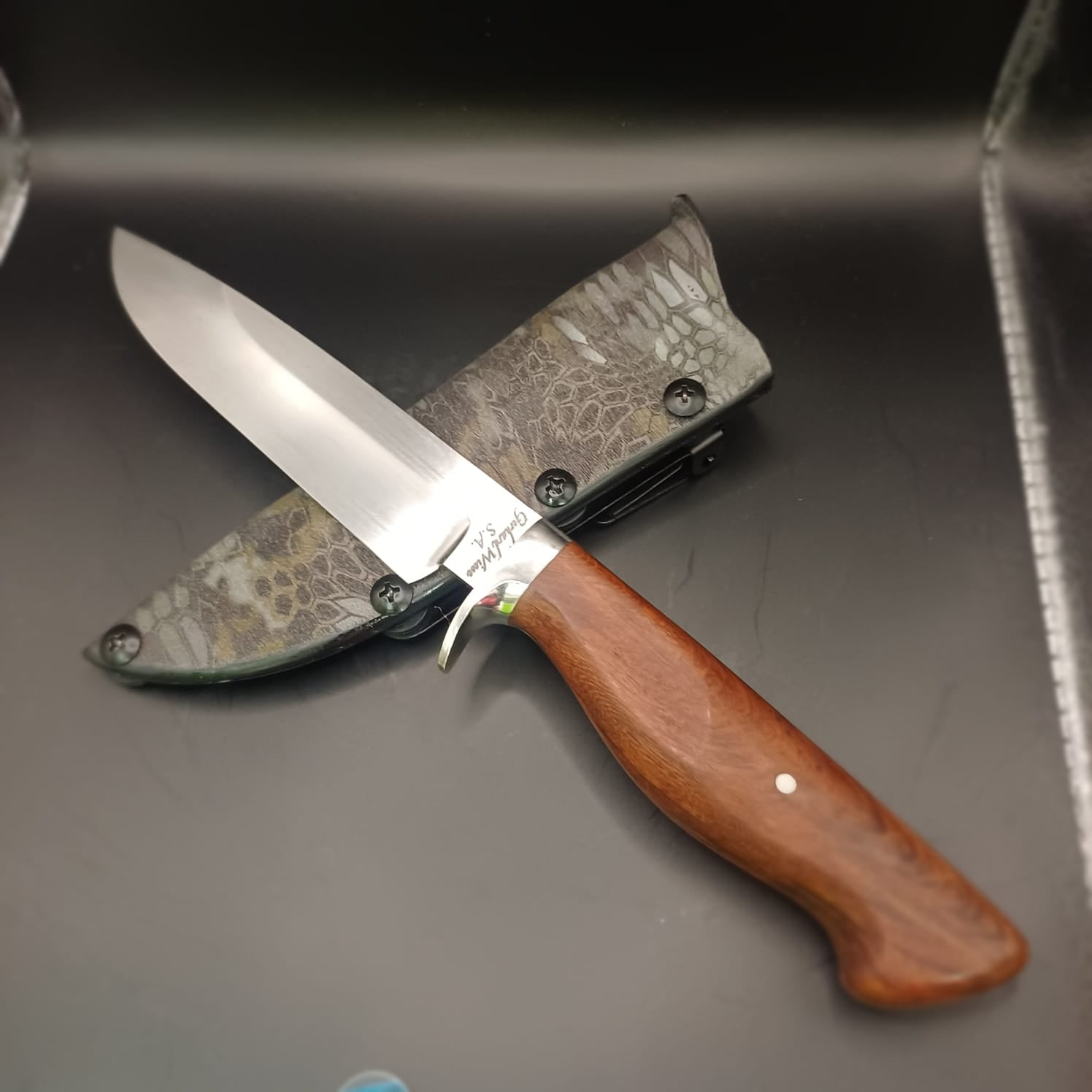 Handcrafted Veld Knife – 5160 Steel with Ivory Paper Micarta Handle